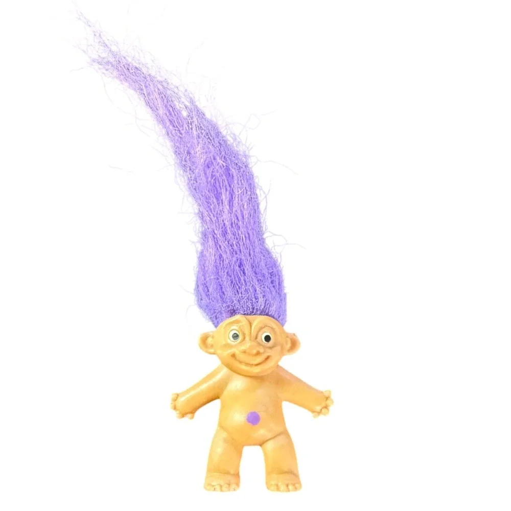 Vintage Troll Doll‎ Purple Hair Small Toy Figure Collectible Pencil Topper